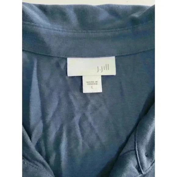 J. Jill Relaxed Button Knit Tunic Blue FALL SIZE L comfy - Picture 3 of 5